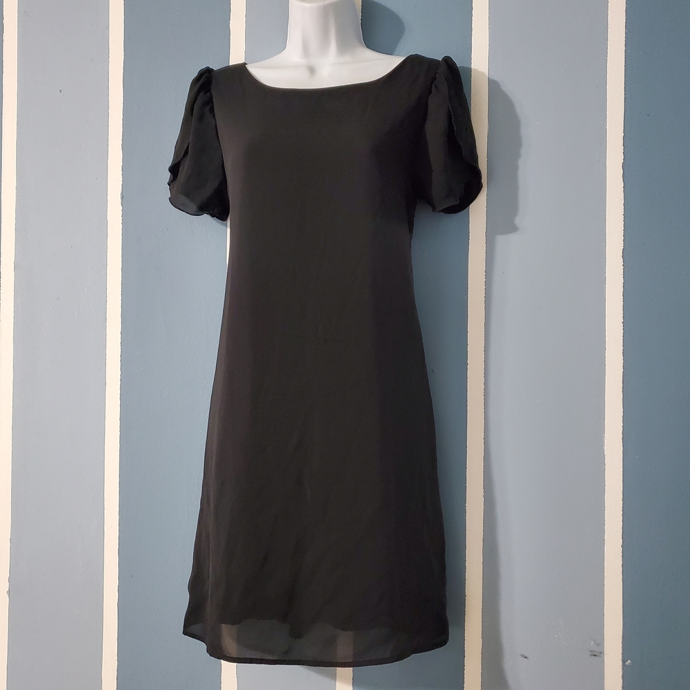 Alya Black Mini Dress with Puff Sleeves